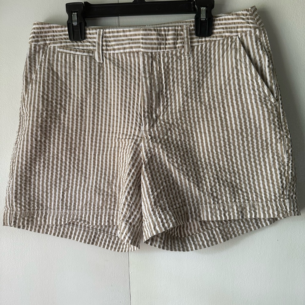 A new day tan and white striped short size 4